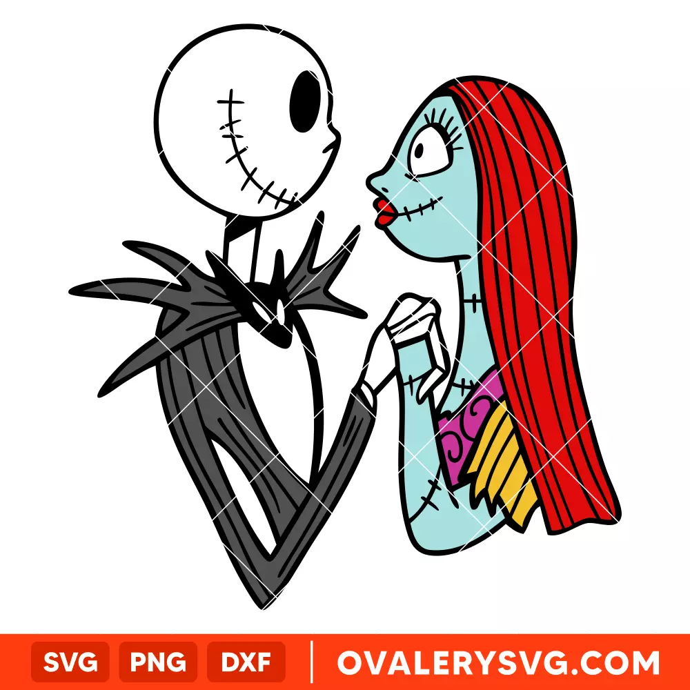 Jack & Sally SVG, Nightmare Before Christmas SVG, Halloween SVG, Horror Movie SVG, Cricut, Silhouette SVG PNG Cut File
