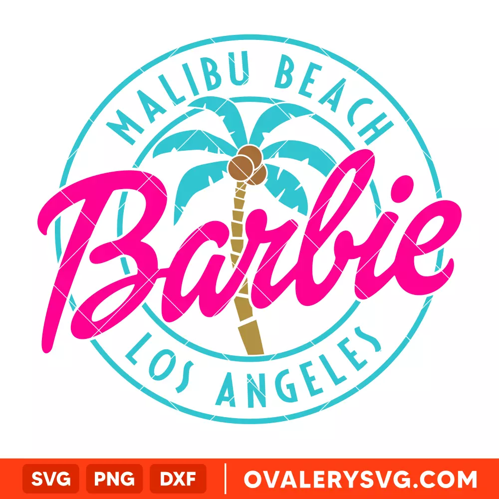 Malibu Beach Barbie SVG, Barbie Doll SVG, Girly Pink SVG, Retro SVG, Cricut, Silhouette SVG PNG Cut File