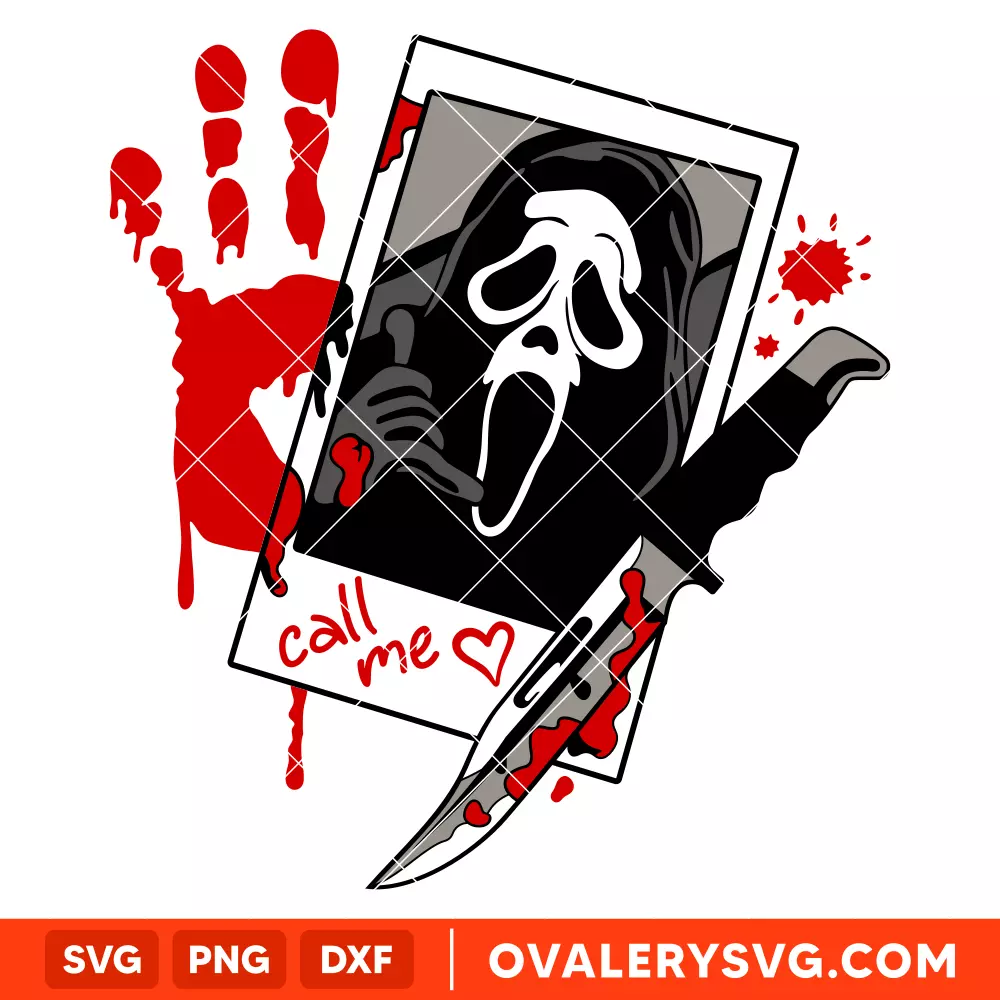 Call Me Scream SVG, Ghostface SVG, Halloween SVG, Horror Movie SVG, Cricut, Silhouette SVG PNG Cut File