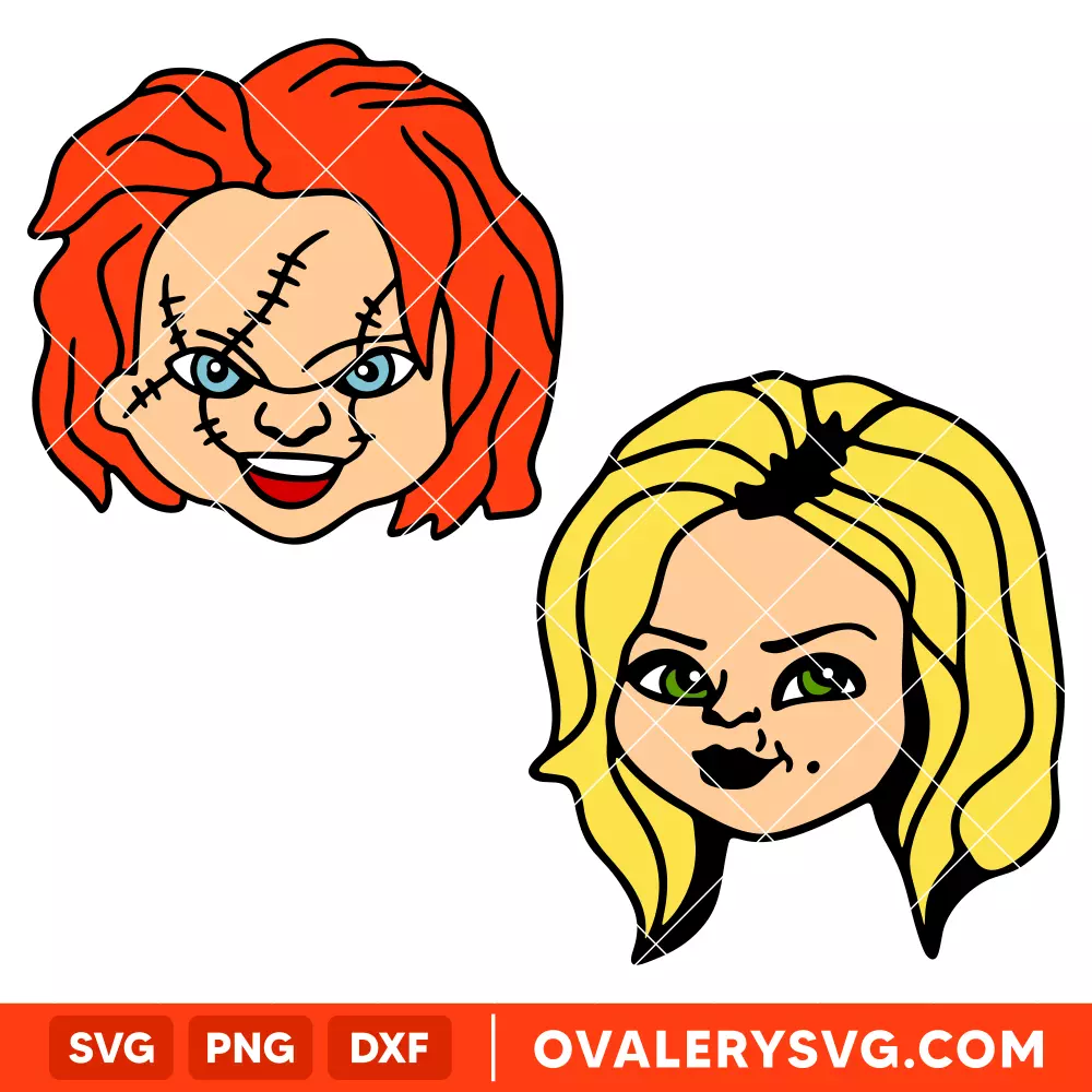 Chucky & Tiffany Bundle SVG, Friends Till The End SVG, Halloween SVG, Horror Movie SVG, Cricut, Silhouette SVG PNG Cut File