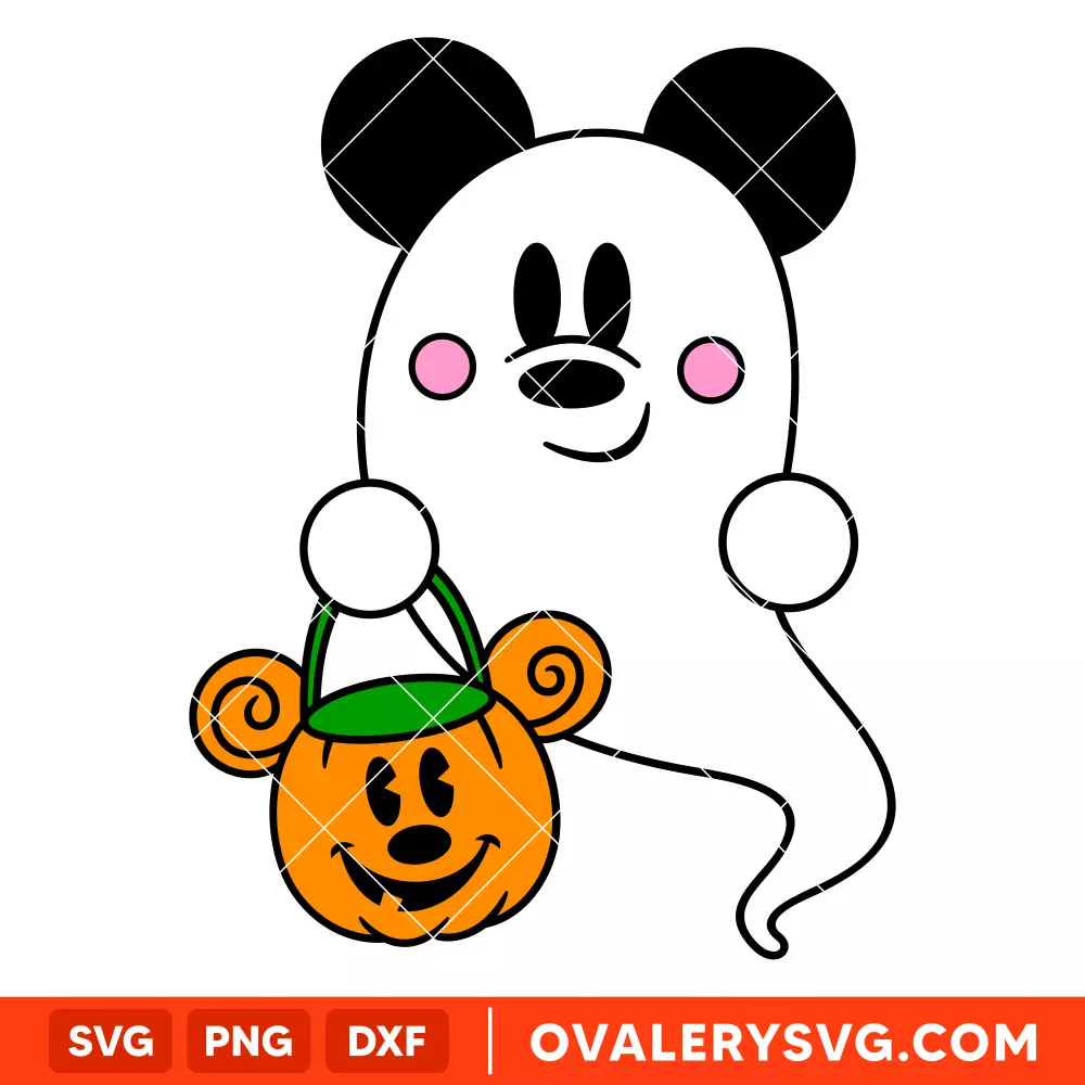Ghost Mickey Mouse SVG, Trick or Treat SVG, Halloween SVG, Disney SVG, Cricut, Silhouette SVG PNG Cut File