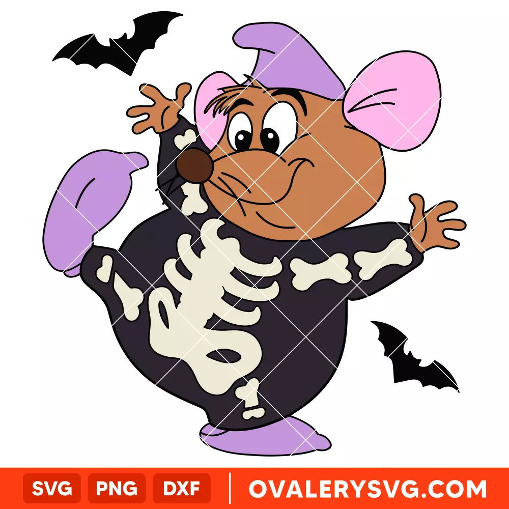Gus Gus Skeleton SVG, Halloween SVG, Disney SVG | Free SVG for Cricut & Silhouette