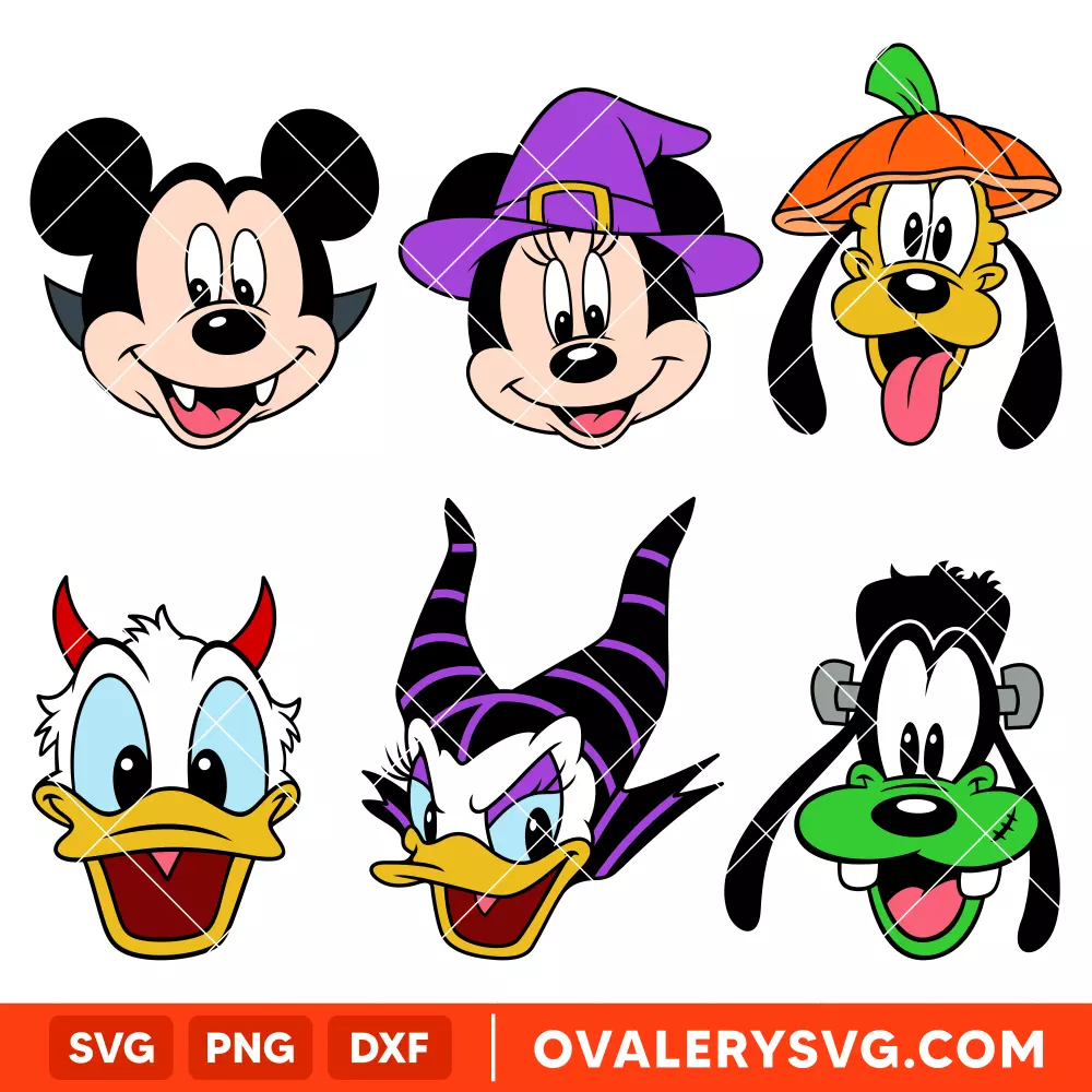 Halloween Disney Friends Bundle SVG, Mickey & Minnie SVG, Halloween SVG, Disney SVG, Cricut, Silhouette SVG PNG Cut File