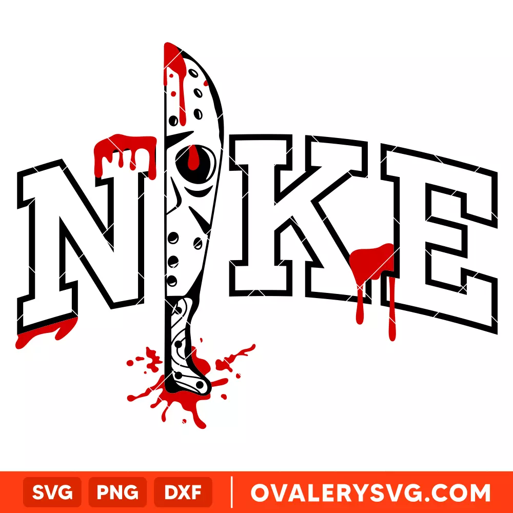 Nike Jason Knife SVG, Dripping Blood SVG, Horror Movie SVG, Halloween SVG, Cricut, Silhouette SVG PNG Cut File