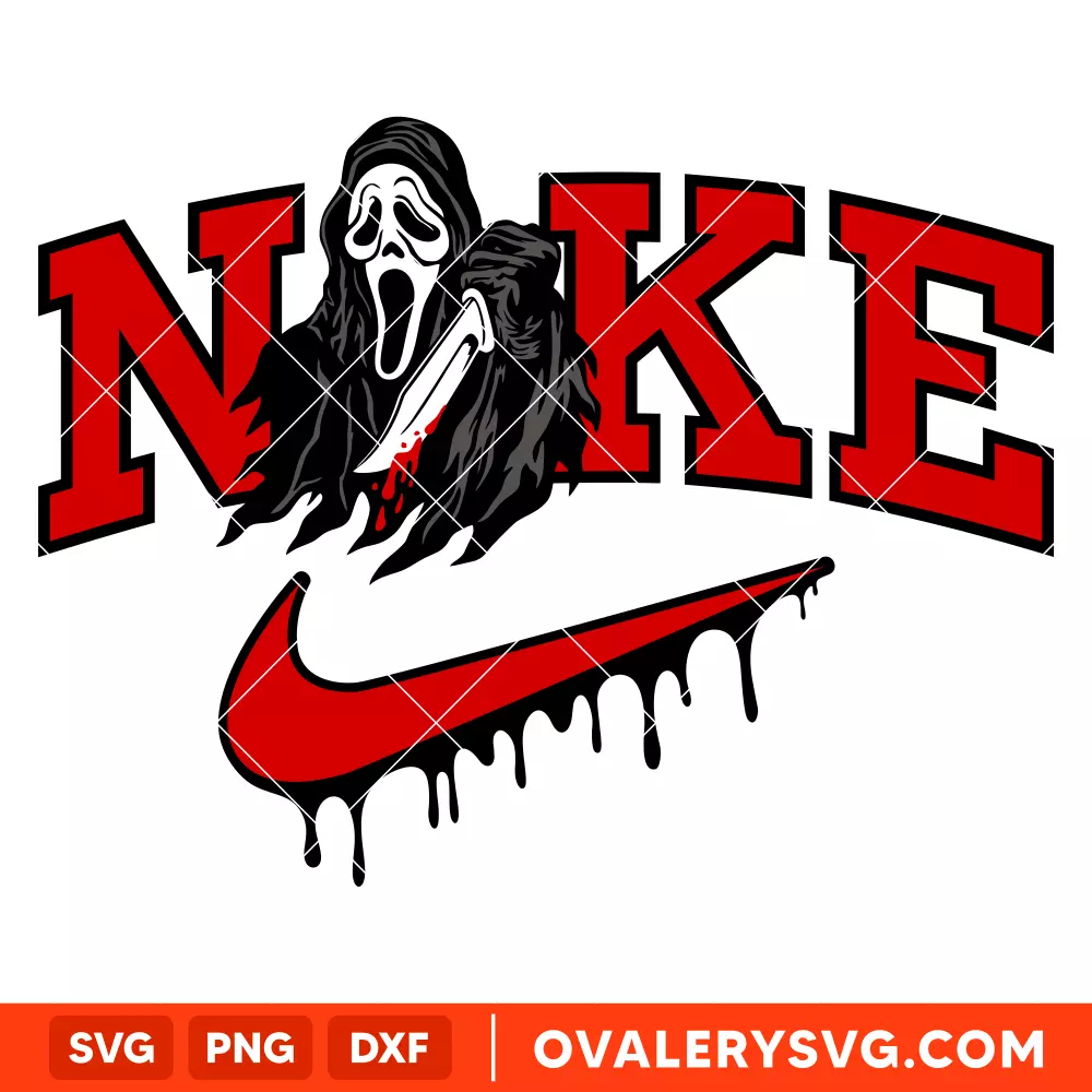 Nike Scream SVG, Ghostface SVG, Halloween SVG, Horror Movie SVG, Cricut, Silhouette SVG PNG Cut File