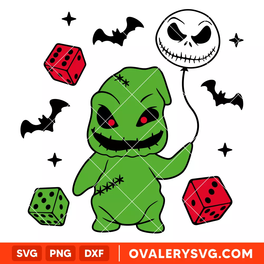 Oogie Boogie Jack Balloon SVG, Nightmare Before Christmas SVG, Halloween SVG, Cricut, Silhouette SVG PNG Cut File