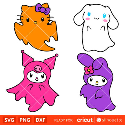 Sanrio Ghost Bundle Svg, Halloween Svg, Hello Kitty Svg, Kawaii Svg ...