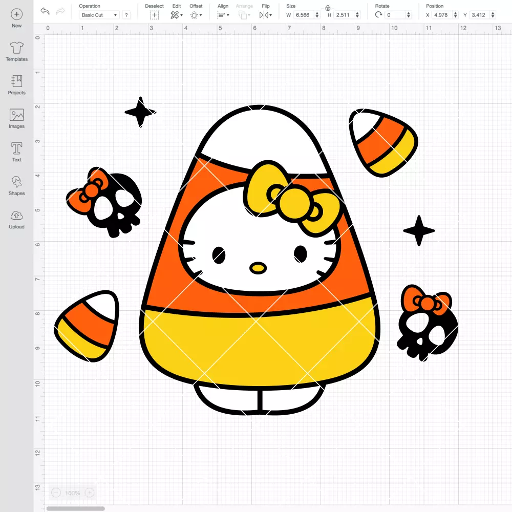 Hello Kitty Candy Corn SVG, Sanrio SVG, Halloween SVG | Instant Download SVG PNG Cut File for Cricut & Silhouette - Image 2