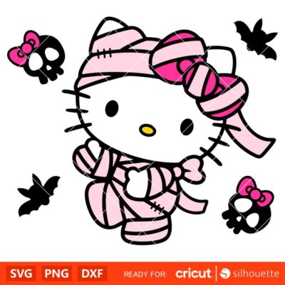 Hello Kitty Mummy Svg, Halloween Svg, Hello Kitty Svg, Kawaii Svg