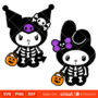 Kuromi & My Melody Skeleton Bundle Svg, Sanrio Friends Svg, Halloween ...