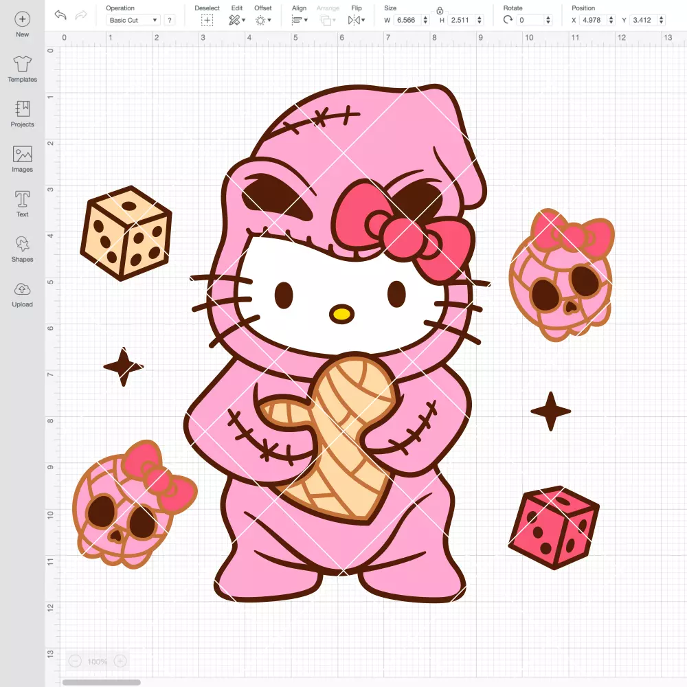 Oogie Boogie Concha Hello Kitty SVG, Sanrio SVG, Halloween SVG | Instant Download SVG PNG Cut File for Cricut & Silhouette - Image 2