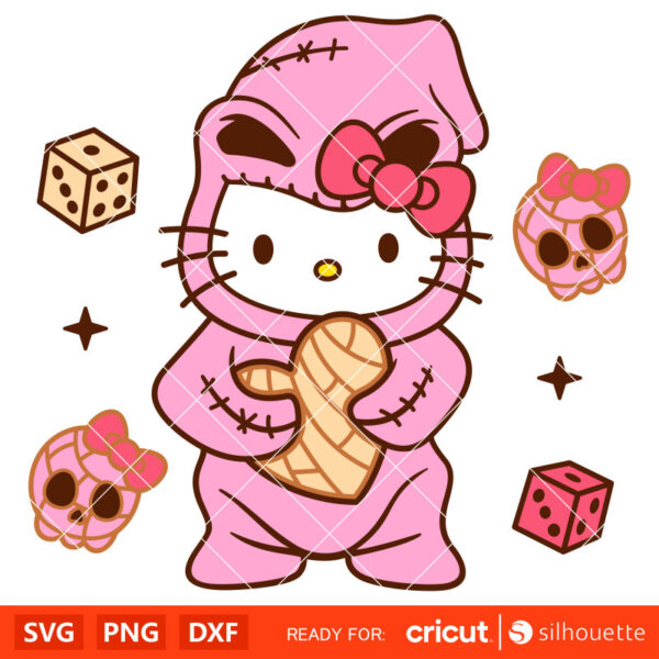 Hello Kitty Mummy Halloween, halloween png, svg, Instant download.