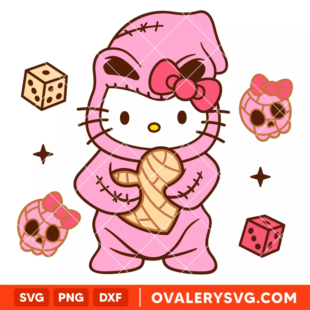 Oogie Boogie Concha Hello Kitty SVG, Sanrio SVG, Halloween SVG, Cricut, Silhouette SVG PNG Cut File