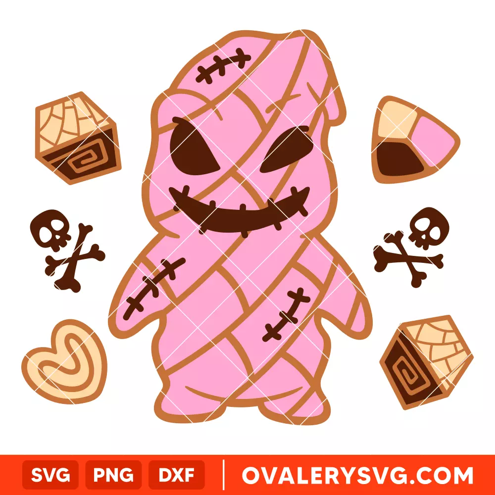 Oogie Boogie Concha SVG, Mexican Pan Dulce Boogie Man SVG, Halloween SVG, Spooky Conchas SVG, Cricut, Silhouette SVG PNG Cut File