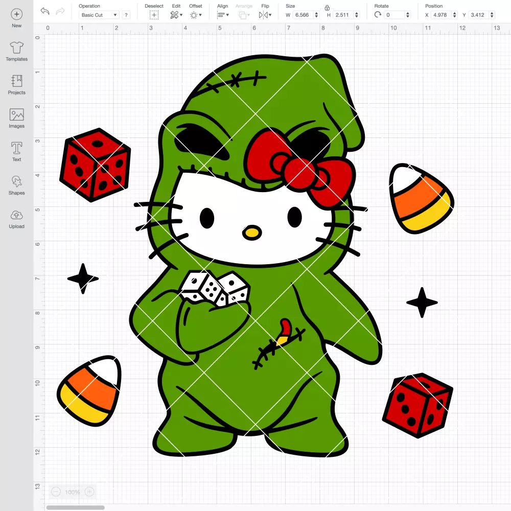 Oogie Boogie Hello Kitty SVG, Halloween SVG, Sanrio SVG | Instant Download SVG PNG Cut File for Cricut & Silhouette - Image 2