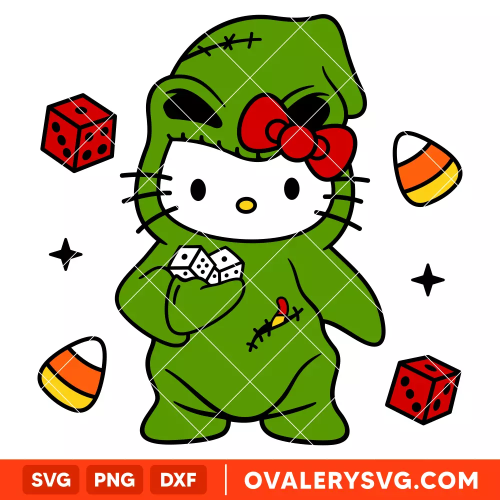Oogie Boogie Hello Kitty SVG, Halloween SVG, Sanrio SVG, Cricut, Silhouette SVG PNG Cut File