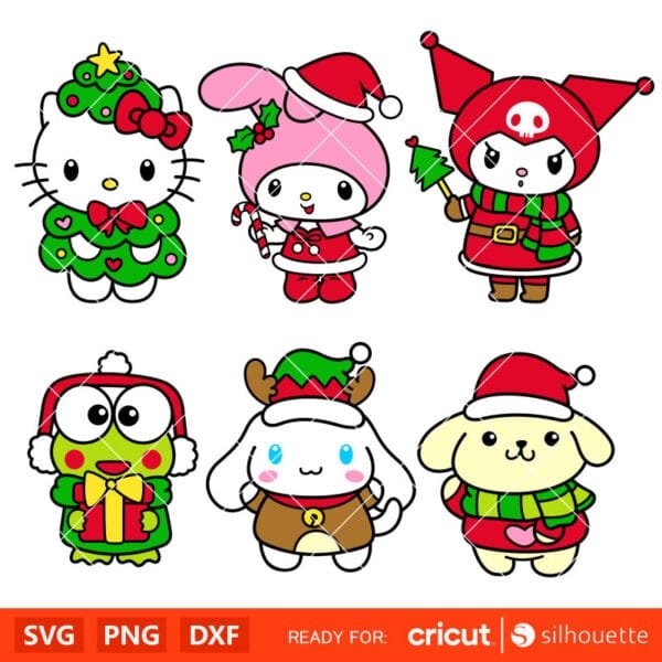 Hello Kitty Christmas Stanley Tumbler SVG Bundle, Kitty Tumbler