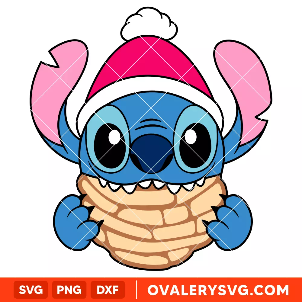 Christmas Stitch Concha Svg, Christmas Svg, Lilo & Stitch Svg, Disney Svg, Cricut, Silhouette Vector Cut File