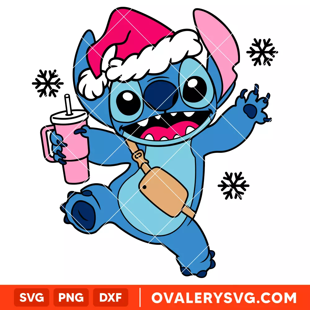 Christmas Stitch Stanley Tumbler Inspired Svg, Christmas Svg, Lilo & Stitch Svg, Disney Svg, Cricut, Silhouette Vector Cut File