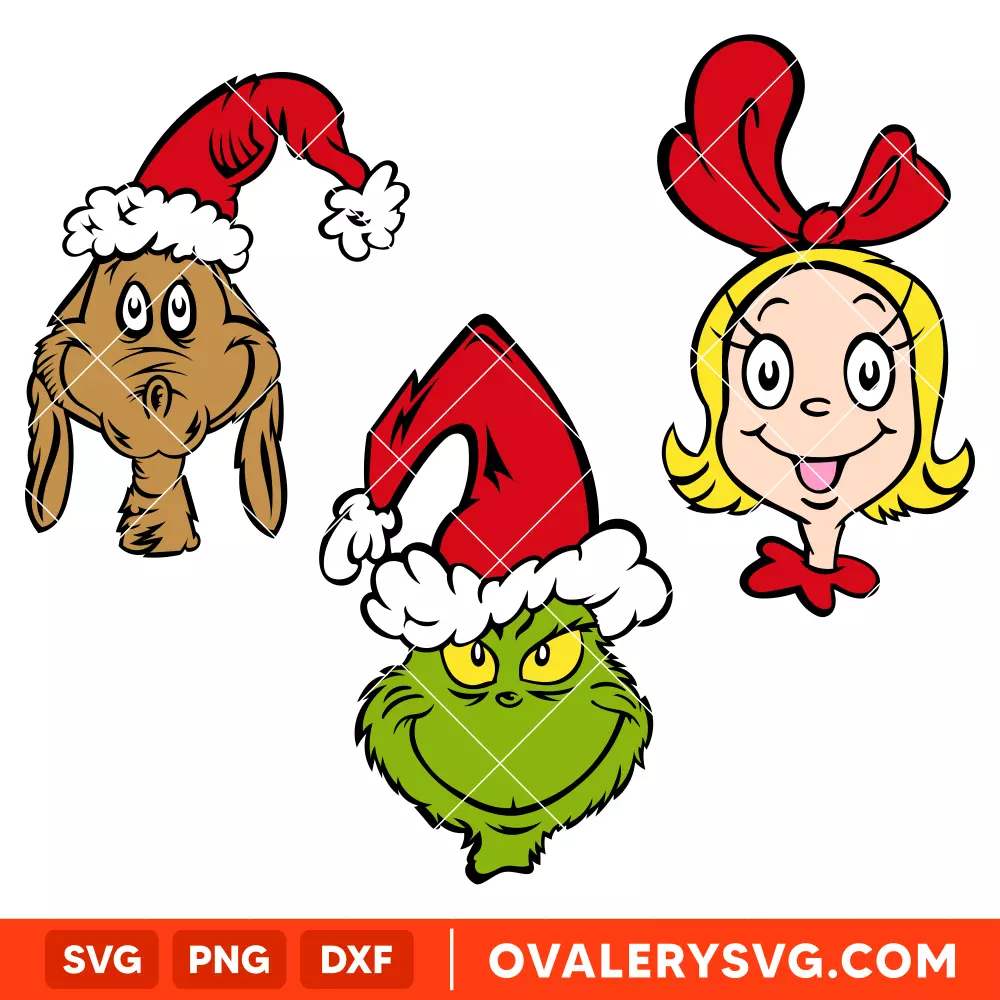 Cindy Lou Who Max Grinch Bundle SVG, Christmas SVG, Merry Grinchmas SVG, Retro Grinch SVG | Instant Download SVG PNG Cut File for Cricut & Silhouette