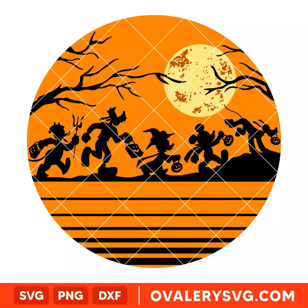 Disney Firends Halloween Trick Treating SVG, Halloween SVG, Disney SVG | Instant Download SVG PNG Cut File for Cricut & Silhouette