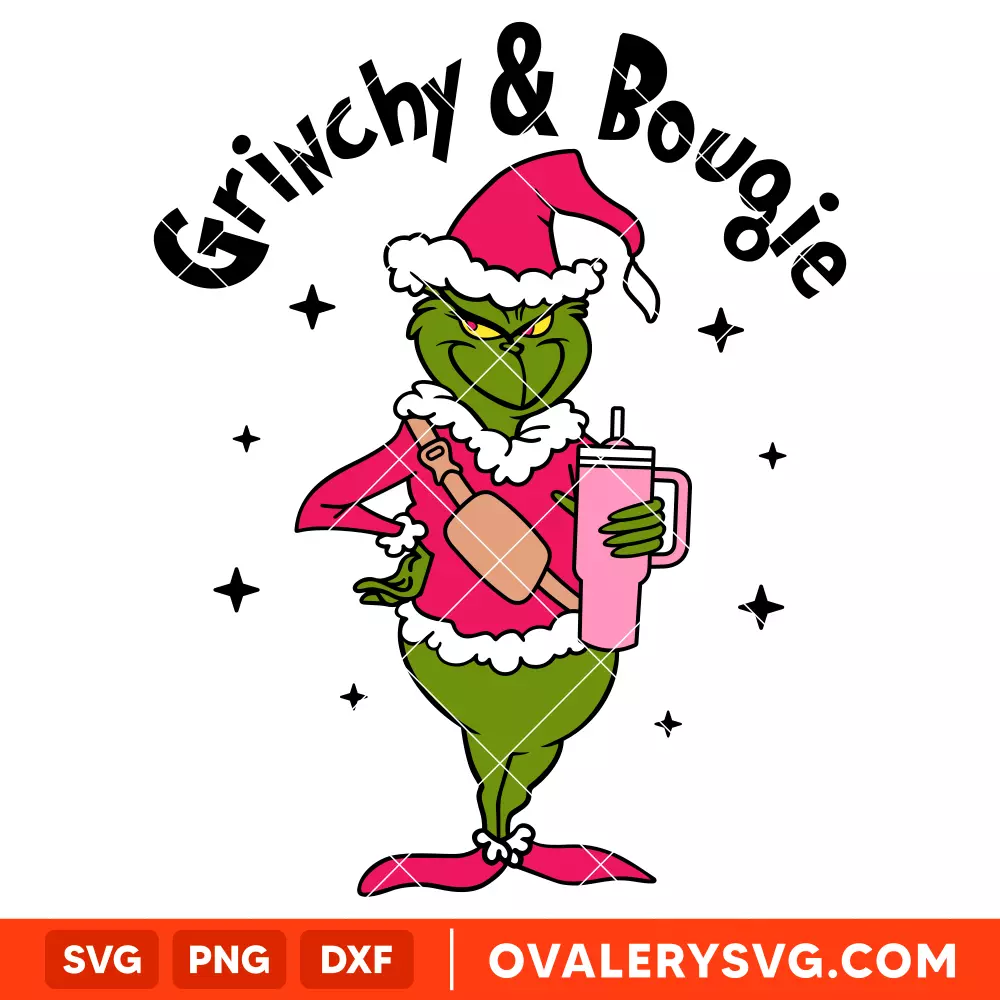 Grinchy & Bougie Svg, Christmas Svg, Merry Grinchmas Svg, Tumbler Grinch Svg, Cricut, Silhouette Vector Cut File