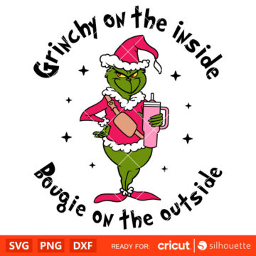 Grinchy On The Inside Bougie on the outside Svg, Christmas Svg, Merry ...