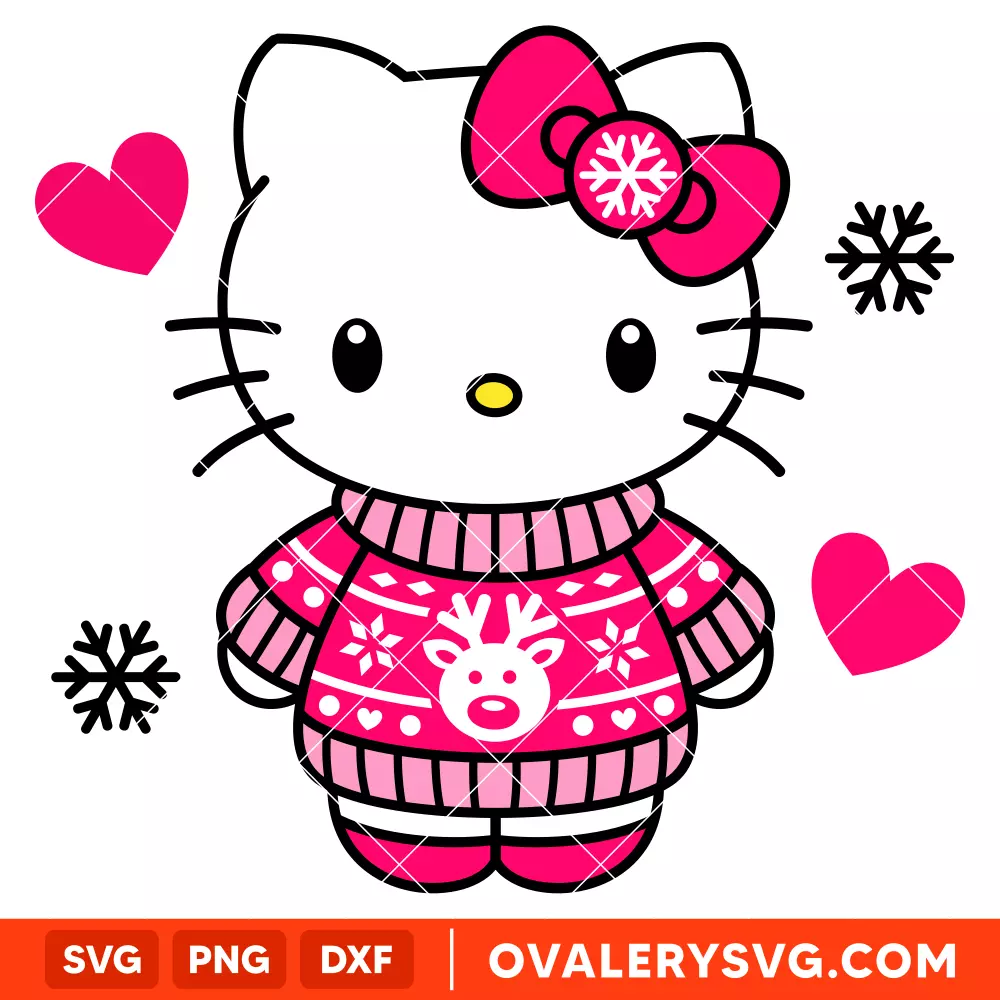 Hello Kitty Ugly Sweater Svg, Christmas Svg, Sanrio Christmas Svg, Kawaii Svg, Cricut, Silhouette Vector Cut File