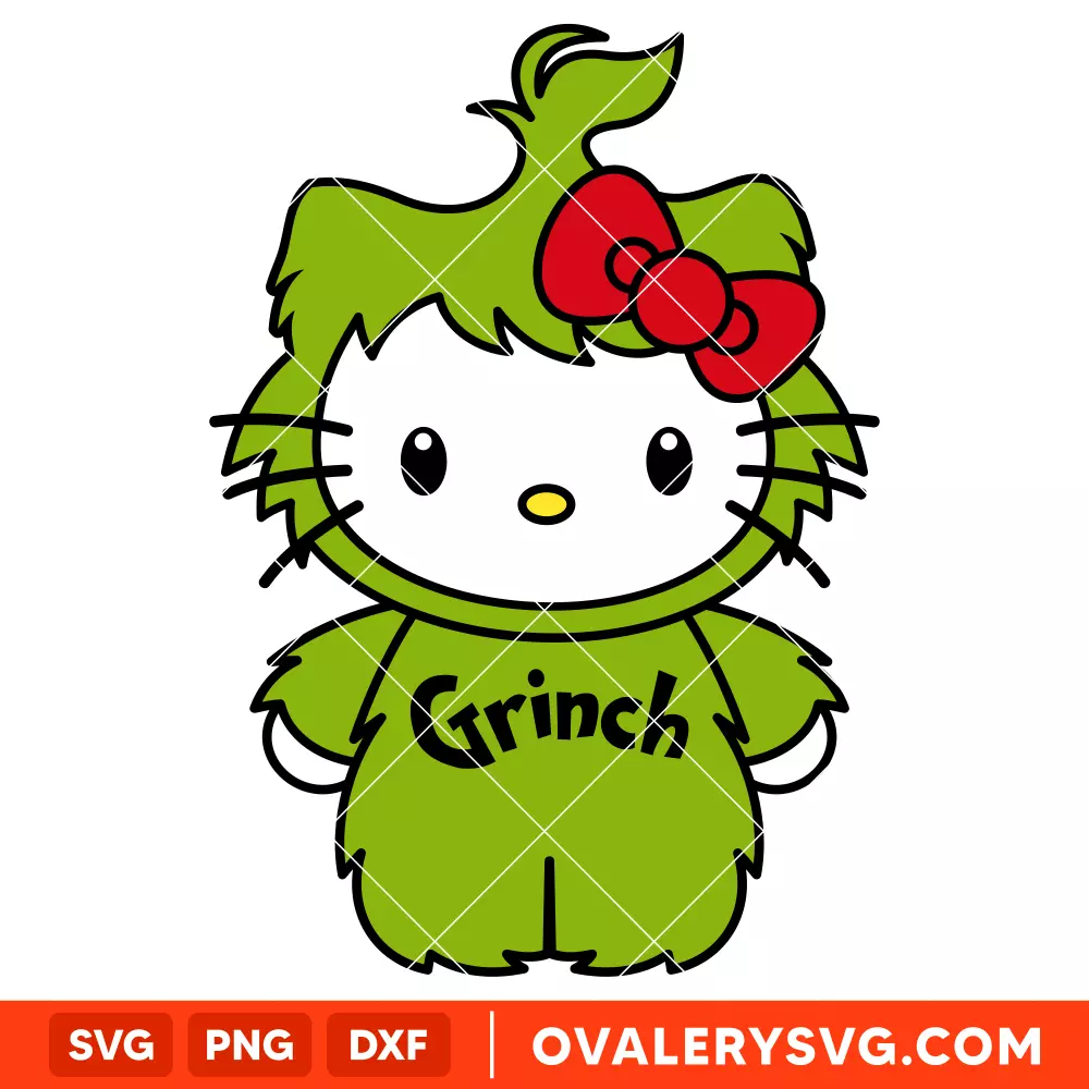 Grinch Hello Kitty SVG, Christmas SVG, Sanrio SVG | Instant Download SVG PNG Cut File for Cricut & Silhouette