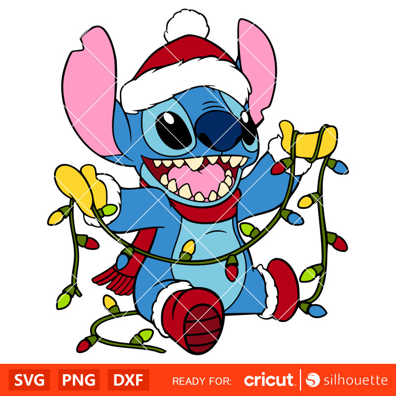 Stitch Christmas Lights Svg, Christmas Stitch Svg, Lilo & Stitch Svg ...
