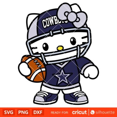 Hello Kitty Football Dallas Cowboys Svg, NFL Svg, Sanrio Svg, Kawaii ...