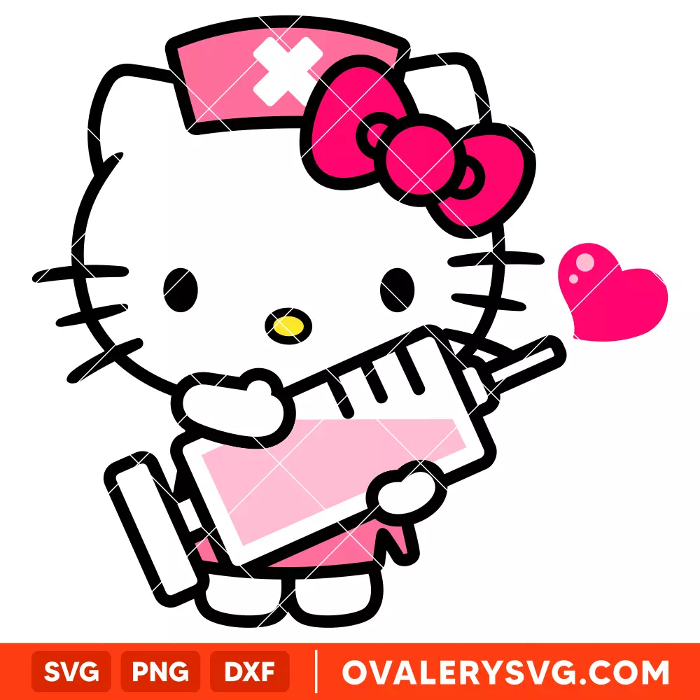 Hello Kitty Nurse Svg, Medical Svg, Sanrio Svg, Kawaii Svg, Cricut, Silhouette Vector Cut File