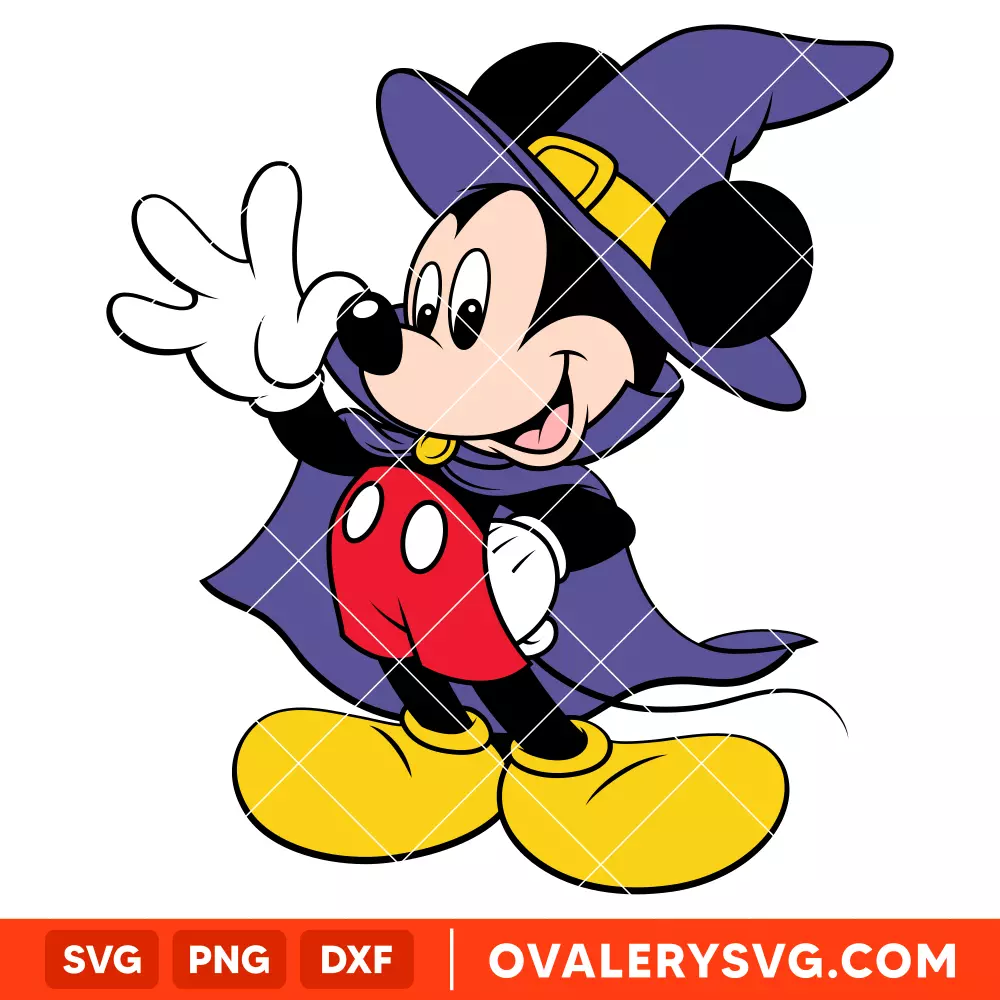 Halloween Mickey Wizard Svg, Mickey Mouse Svg, Halloween Svg, Disney Svg, Cricut, Silhouette Vector Cut File
