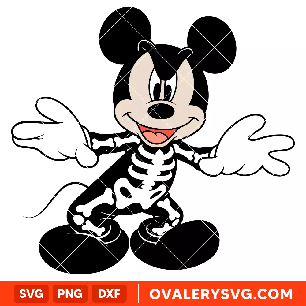 Mickey Skeleton Svg, Mickey Mouse Svg, Halloween Svg, Disney Svg, Cricut, Silhouette Vector Cut File