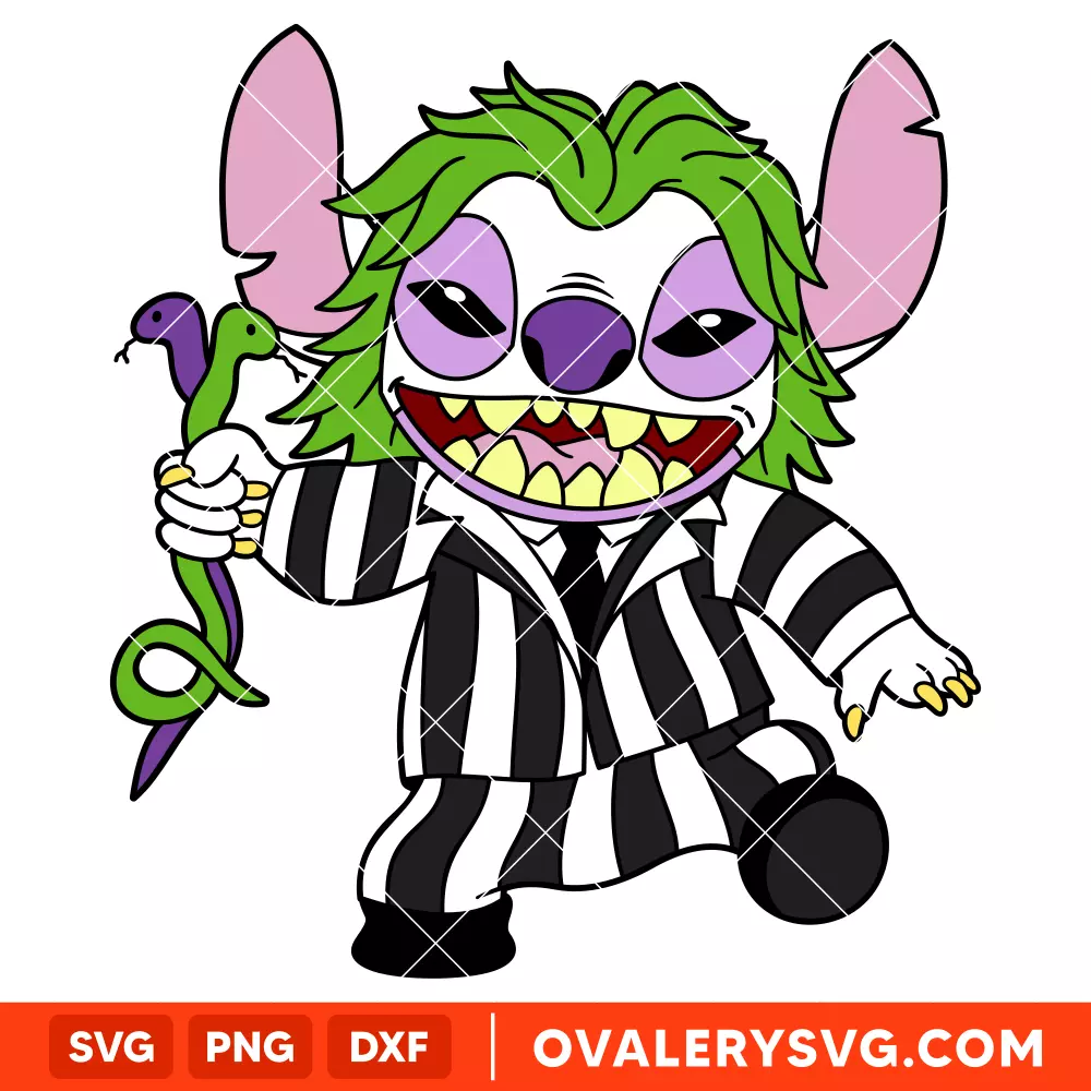 Beetlejuice Stitch Svg, Lilo & Stitch Svg, Halloween Svg, Disney Svg, Cricut, Silhouette Vector Cut File