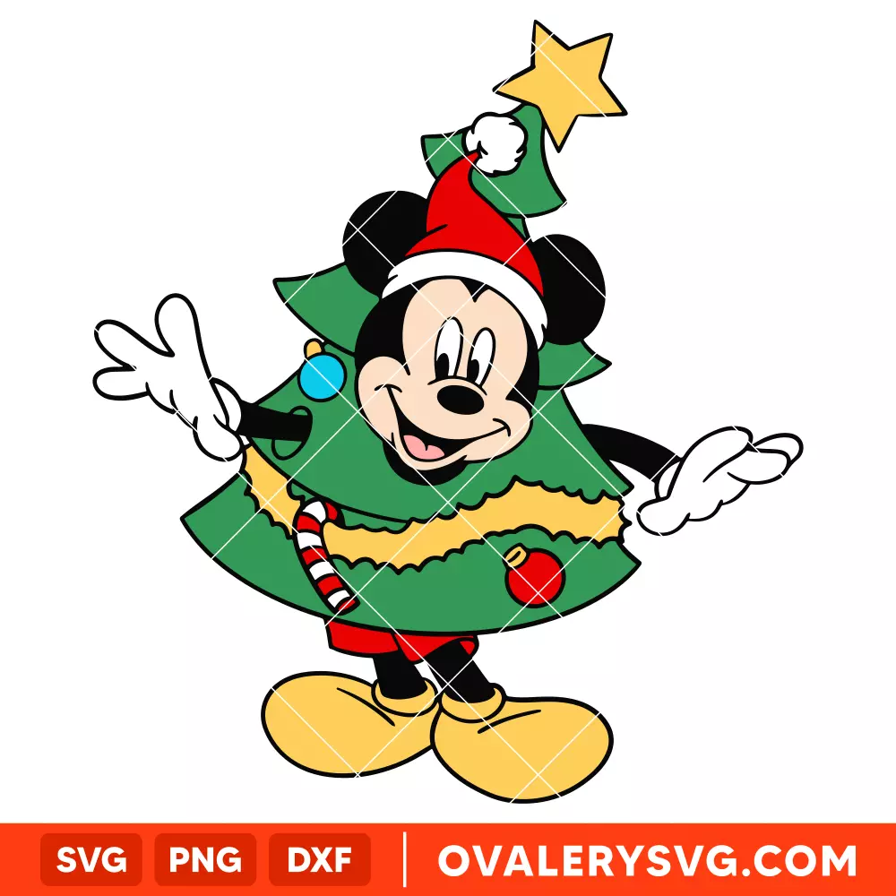 Christmas Tree Mickey Svg, Christmas Svg, Disney Christmas Svg, Cricut, Silhouette Vector Cut File