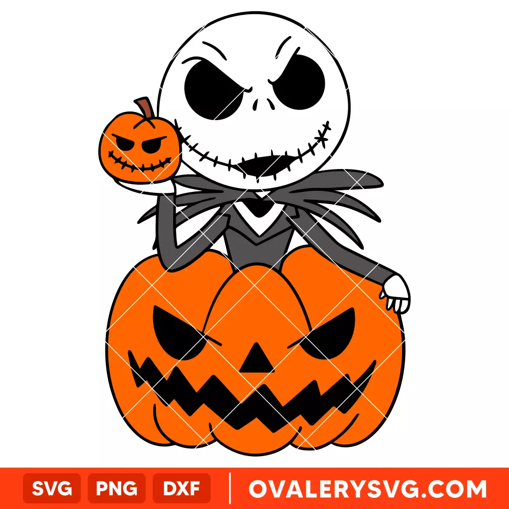 Jack Pumpkin SVG, Nightmare Before Christmas SVG, Halloween SVG, Horror Movie SVG, Cricut, Silhouette SVG PNG Cut File