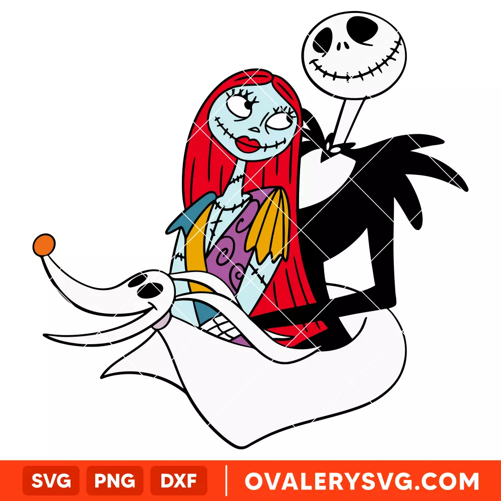 Jack, Sally and Zero Svg, Nightmare Before Christmas Svg, Halloween Svg, Horror Movie Svg, Cricut, Silhouette Vector Cut File