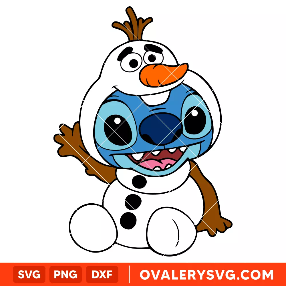 Sticth Olaf Svg, Christmas Svg, Disney Christmas Svg, Santa Claus Svg, Cricut, Silhouette Vector Cut File