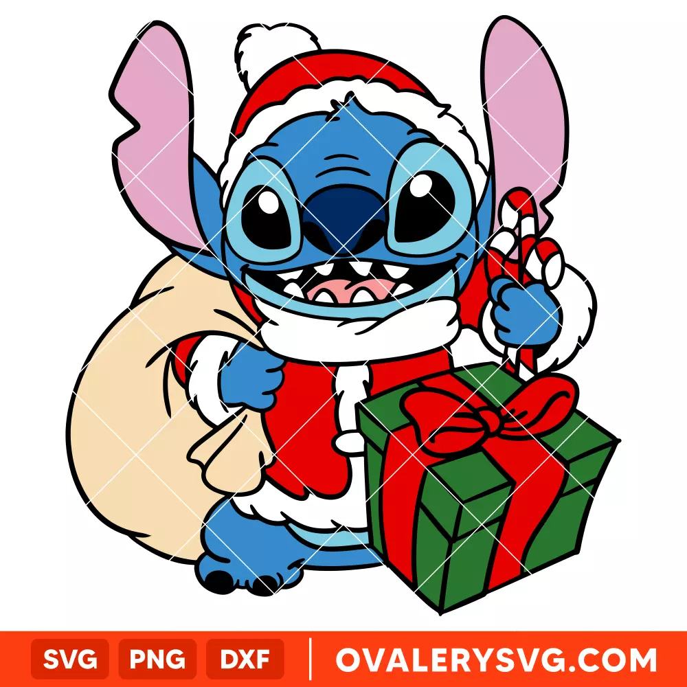 Sticth Santa Claus Svg, Christmas Svg, Disney Christmas Svg, Santa Claus Svg, Cricut, Silhouette Vector Cut File