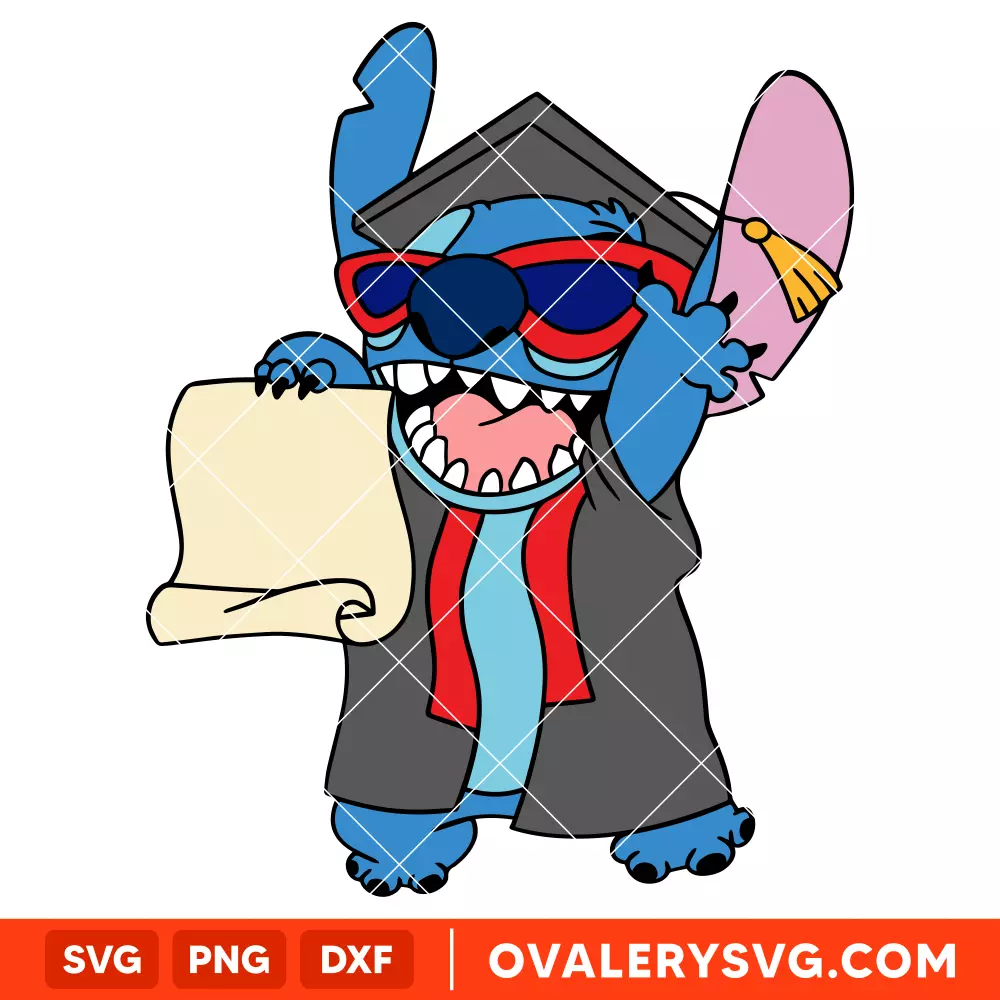 Stitch Graduation 2025 Svg, Graduation Svg, School Svg, Disney Svg, Cricut, Silhouette Vector Cut File
