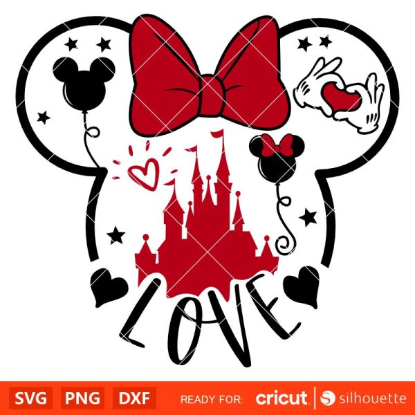 Love Minnie Mouse Svg, Free Svg, Daily Freebies Svg, Cricut, Silhouette Vector Cut File