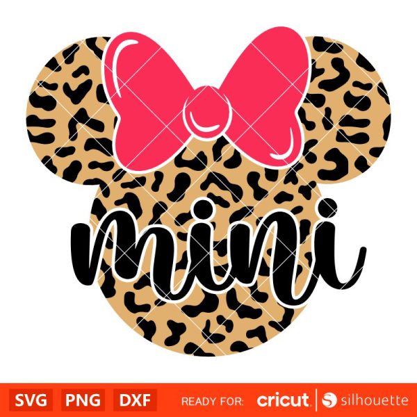 Mini Leopard Minnie Mouse Svg, Free Svg, Daily Freebies Svg, Cricut, Silhouette Vector Cut File