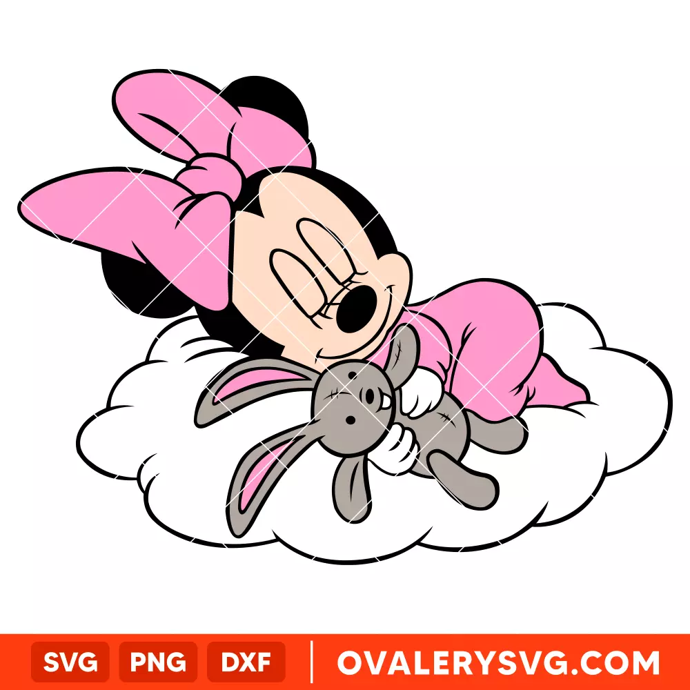 Sleeping Baby Minnie Svg, Mickey Mouse & Friends Svg, Disney Svg, Love Svg, Cricut, Silhouette Vector Cut File