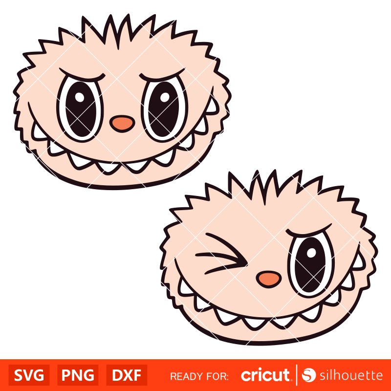 Labubu Face Bundle Svg, The Monsters Svg, Cute Monsters Svg, Cricut, Silhouette SVG Cut File