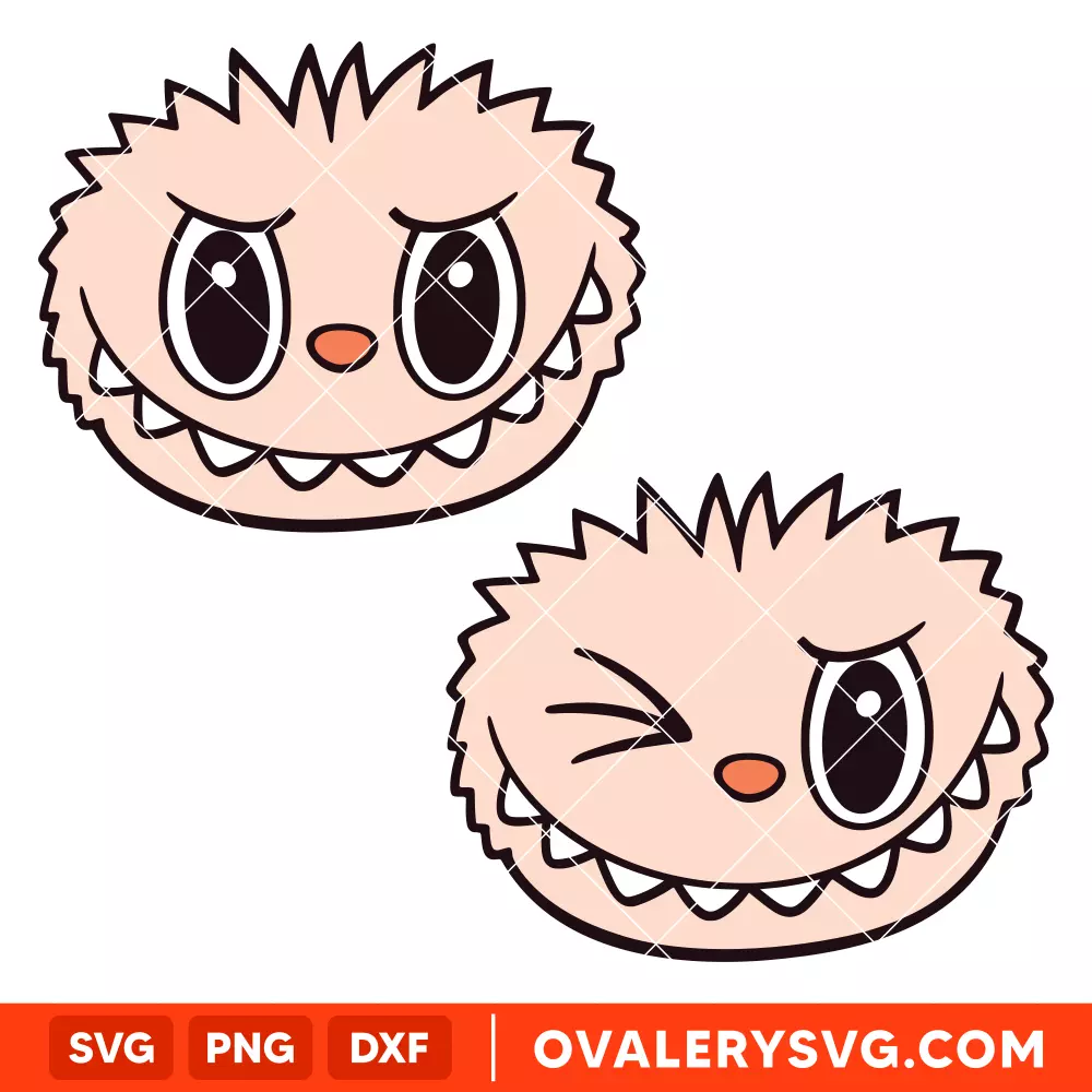 Labubu Face Bundle Svg, The Monsters Svg, Cute Monsters Svg, Cricut, Silhouette SVG Cut File