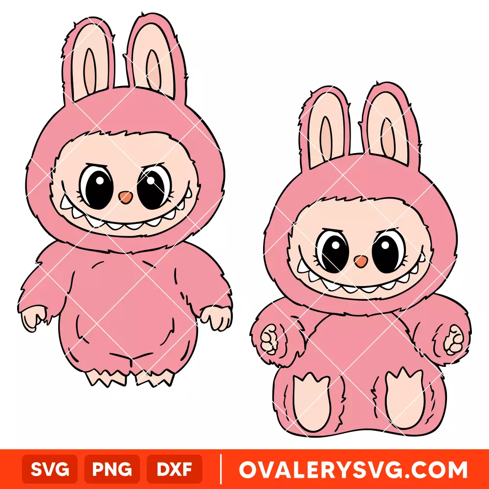 Standing & Sitting Labubu Bundle Svg, The Monsters Svg, Cute Monsters Svg, Cricut, Silhouette SVG Cut File