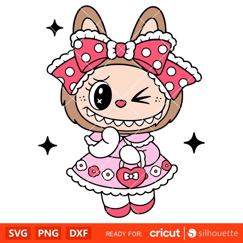 Cute Labubu Girl Svg, The Monsters Svg, Cute Monsters Svg, Cricut, Silhouette SVG Cut File