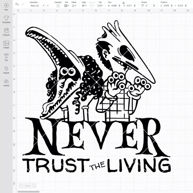 Beetlejuice Never Trust the Living SVG, Halloween SVG, Beetlejuice Tim Burton SVG | Instant Download SVG PNG Cut File for Cricut & Silhouette - Image 2