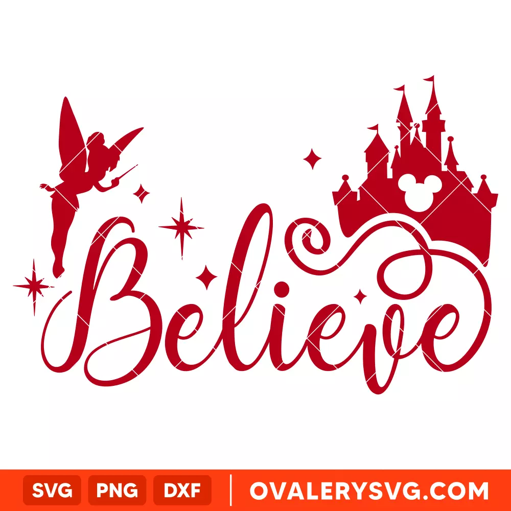 Believe Magical Castle Svg, Christmas Svg, Disney Svg, Cricut, Silhouette Vector Cut File
